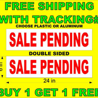SALE PENDING Red & White 6"x24"  2 Sided REAL ESTATE RIDER SIGNS BOGO