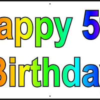 HAPPY 5th BIRTHDAY BANNER 2FT X 6FT NEW LARGER SIZE