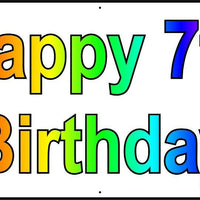 HAPPY 7th BIRTHDAY BANNER 2FT X 6FT NEW LARGER SIZE