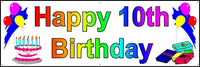 
              HAPPY 10th BIRTHDAY BANNER 2FT X 6FT NEW LARGER SIZE
            