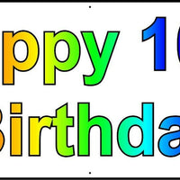 HAPPY 10th BIRTHDAY BANNER 2FT X 6FT NEW LARGER SIZE