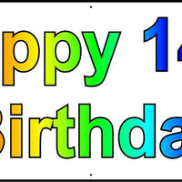 HAPPY 14th BIRTHDAY BANNER 2FT X 6FT NEW LARGER SIZE