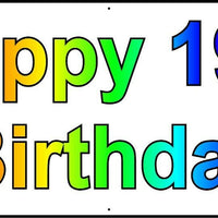 HAPPY 19th BIRTHDAY BANNER 2FT X 6FT NEW LARGER SIZE