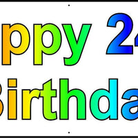 HAPPY 24th BIRTHDAY BANNER 2FT X 6FT NEW LARGER SIZE