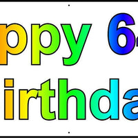 HAPPY 64th BIRTHDAY BANNER 2FT X 6FT NEW LARGER SIZE