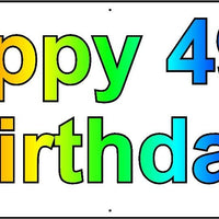 HAPPY 49th BIRTHDAY BANNER 2FT X 6FT NEW LARGER SIZE