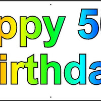 HAPPY 50th BIRTHDAY BANNER 2FT X 6FT NEW LARGER SIZE