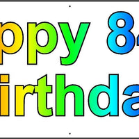 HAPPY 84th BIRTHDAY BANNER 2FT X 6FT NEW LARGER SIZE