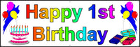 
              HAPPY 1st BIRTHDAY BANNER 2FT X 6FT NEW LARGER SIZE
            