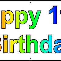 HAPPY 11th BIRTHDAY BANNER 2FT X 6FT NEW LARGER SIZE