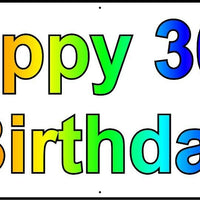 HAPPY 30th BIRTHDAY BANNER 2FT X 6FT NEW LARGER SIZE