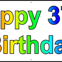HAPPY 37th BIRTHDAY BANNER 2FT X 6FT NEW LARGER SIZE