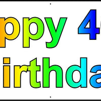 HAPPY 46th BIRTHDAY BANNER 2FT X 6FT NEW LARGER SIZE
