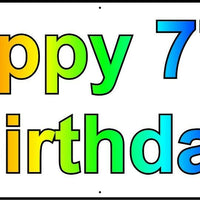 HAPPY 77th BIRTHDAY BANNER 2FT X 6FT NEW LARGER SIZE