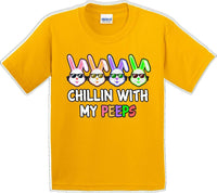 
              Chillin with my PEEPS - Distressed Design - Kids/Youth Easter T-shirt
            