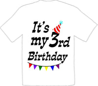 
              It's my 3rd Birthday Shirt - Youth B-Day T-Shirt - 12 Color Choices - JC
            