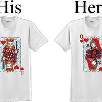 King/Queen Card  -Couples Shirts-V- Day shirts-Sold Individually