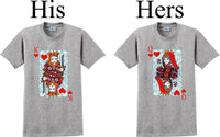 
              King/Queen Card  -Couples Shirts-V- Day shirts-Sold Individually
            