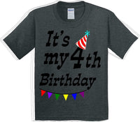 
              It's my 4th Birthday Shirt - Youth B-Day T-Shirt - 12 Color Choices - JC
            
