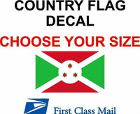 
              BURUNDI COUNTRY FLAG, STICKER, DECAL, 5YR VINYL, Country Flag of Burundi
            