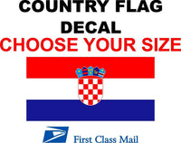 
              CROATIA COUNTRY FLAG, STICKER, DECAL, 5YR VINYL, Country Flag of Croatia
            