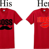 Boss/The real Boss  -Couples Shirts-V- Day shirts-Sold Individually