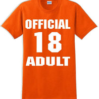 Official 18 Adult Birthday Shirt  - 13th B-Day T-Shirt - 12 Color Choices - JC