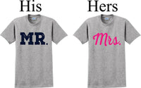 
              Mr. and Mrs.-Couples Shirts-Valentines shirts- V- Day shirts-Sold Individually
            