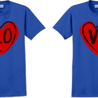 Couple Matching T-shirt Love Tshirt LO VE Valentine's Day Couple Shirts V-Day