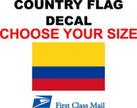 
              COLOMBIA COUNTRY FLAG, STICKER, DECAL, 5YR VINYL, STATE FLAG
            