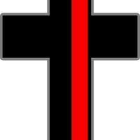 Thin Red Line Cross Vinyl Decal