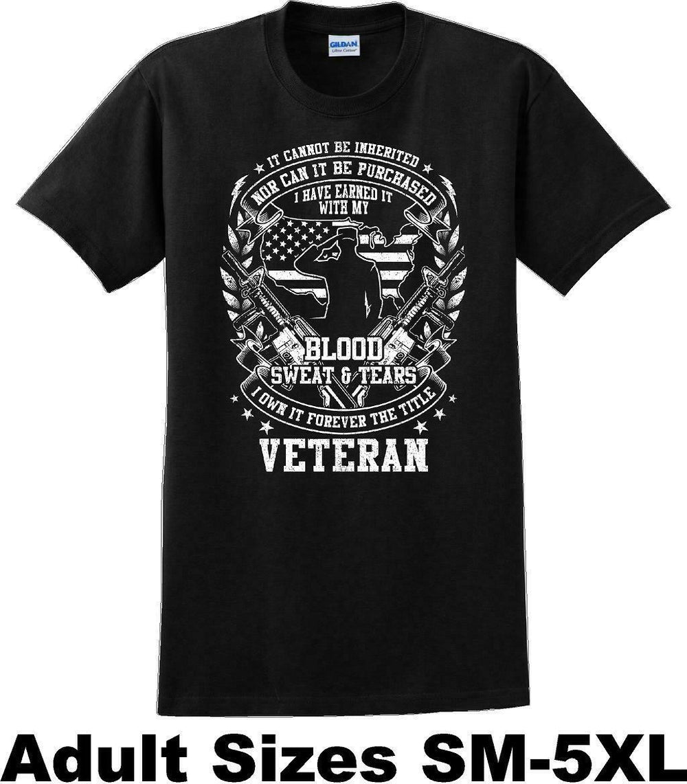 Blood Sweat and Tears, Veterans day Soldier USA Support T-Shirt