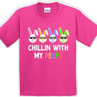 Chillin with my PEEPS - Distressed Design - Kids/Youth Easter T-shirt