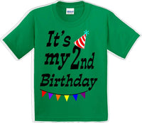 
              It's my 2nd Birthday Shirt - Youth B-Day T-Shirt - 12 Color Choices - JC
            