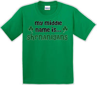 
              My Middle Name is Shenanigans - Youth St. Patrick's Day T-Shirt   JC
            