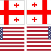 custom order 8"x12" American & Georgian national flag