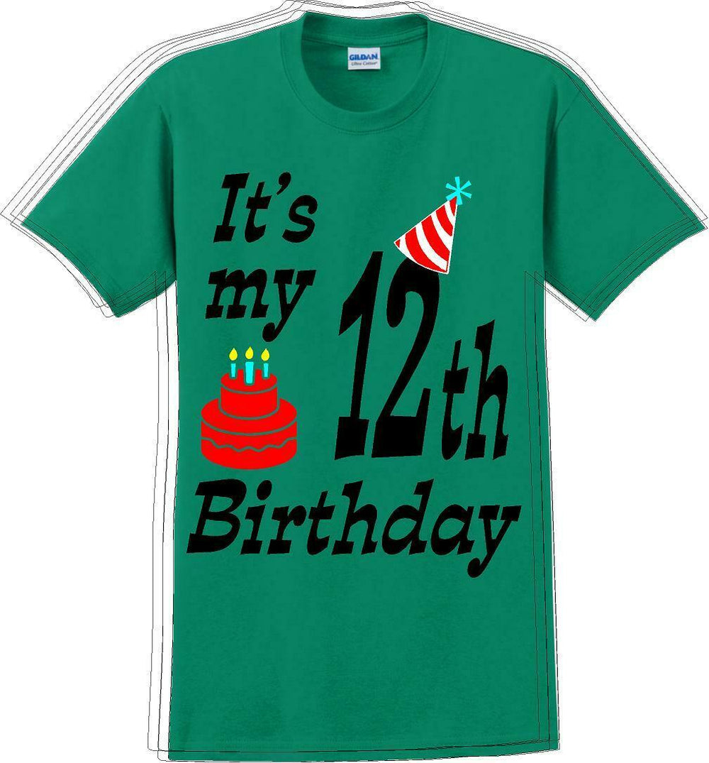 It's my 12th Birthday Shirt with Birthday cake design - Adult B-Day T-Shirt - JC