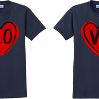 Couple Matching T-shirt Love Tshirt LO VE Valentine's Day Couple Shirts V-Day