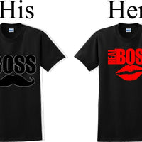 Boss/The real Boss  -Couples Shirts-V- Day shirts-Sold Individually