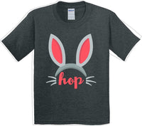 
              HOP Bunny Ears - Distressed Design - Kids/Youth Easter T-shirt
            