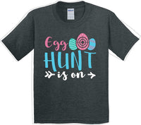 
              Egg Hunt is on  - Distressed Design - Kids/Youth Easter T-shirt
            