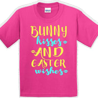 Bunny Kisses and Easter Wishes - Distressed Design - Kids/Youth Easter T-shirt