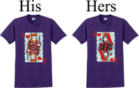 
              King/Queen Card  -Couples Shirts-V- Day shirts-Sold Individually
            