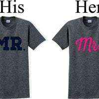 Mr. and Mrs.-Couples Shirts-Valentines shirts- V- Day shirts-Sold Individually