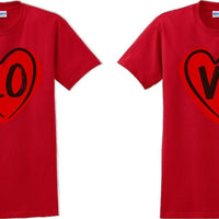 Couple Matching T-shirt Love Tshirt LO VE Valentine's Day Couple Shirts V-Day