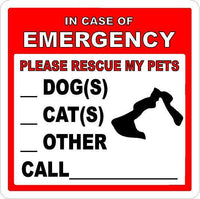 
              Pet Rescue Alert Decal/Sticker for Window or Door
            