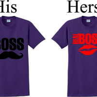 Boss/The real Boss  -Couples Shirts-V- Day shirts-Sold Individually