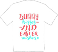 
              Bunny Kisses and Easter Wishes - Distressed Design - Kids/Youth Easter T-shirt
            