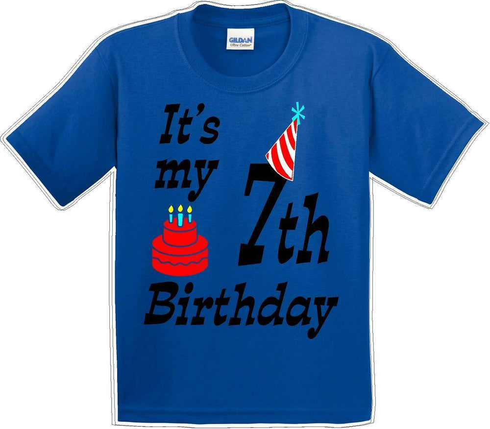 It's my 7th Birthday Shirt with Birthday cake design  - Youth B-Day T-Shirt - JC