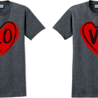 Couple Matching T-shirt Love Tshirt LO VE Valentine's Day Couple Shirts V-Day